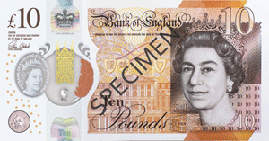 Великобритания: введена в обращение новая банкнота номиналом 10 фунтов стерлингов выпуска 2017 года.